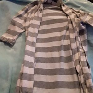 Grey and white striped Cardigan